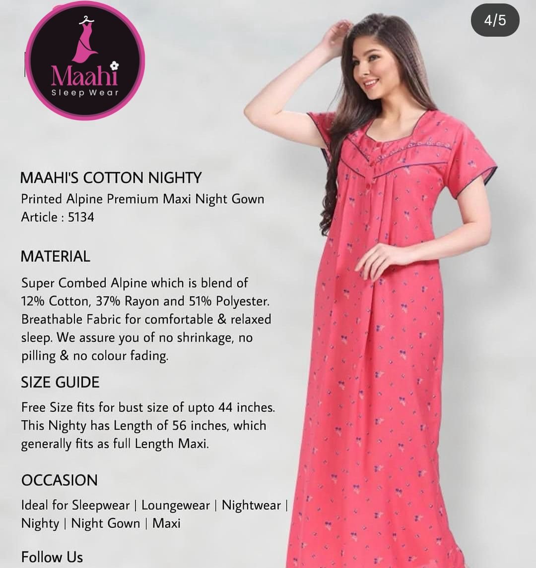 Designer Print Nighty — MSS-DP302 wholesale cotton nighty