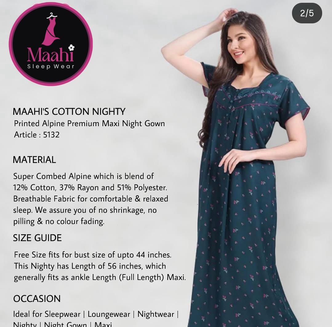 Embroidered Cotton Nighty — MSS-EC501 wholesale cotton nighty